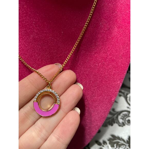 Melania Clara art deco orchid circle pendant necklace - Picture 1 of 4